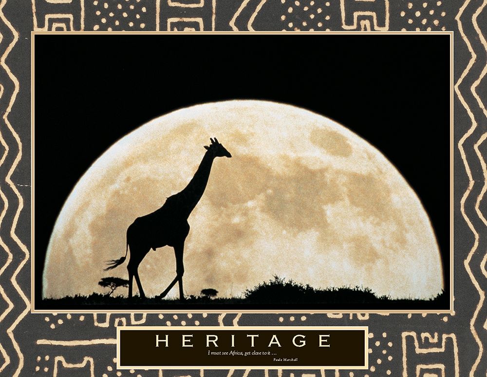 Heritage - Giraffe and Moon art print by Unknown for $57.95 CAD