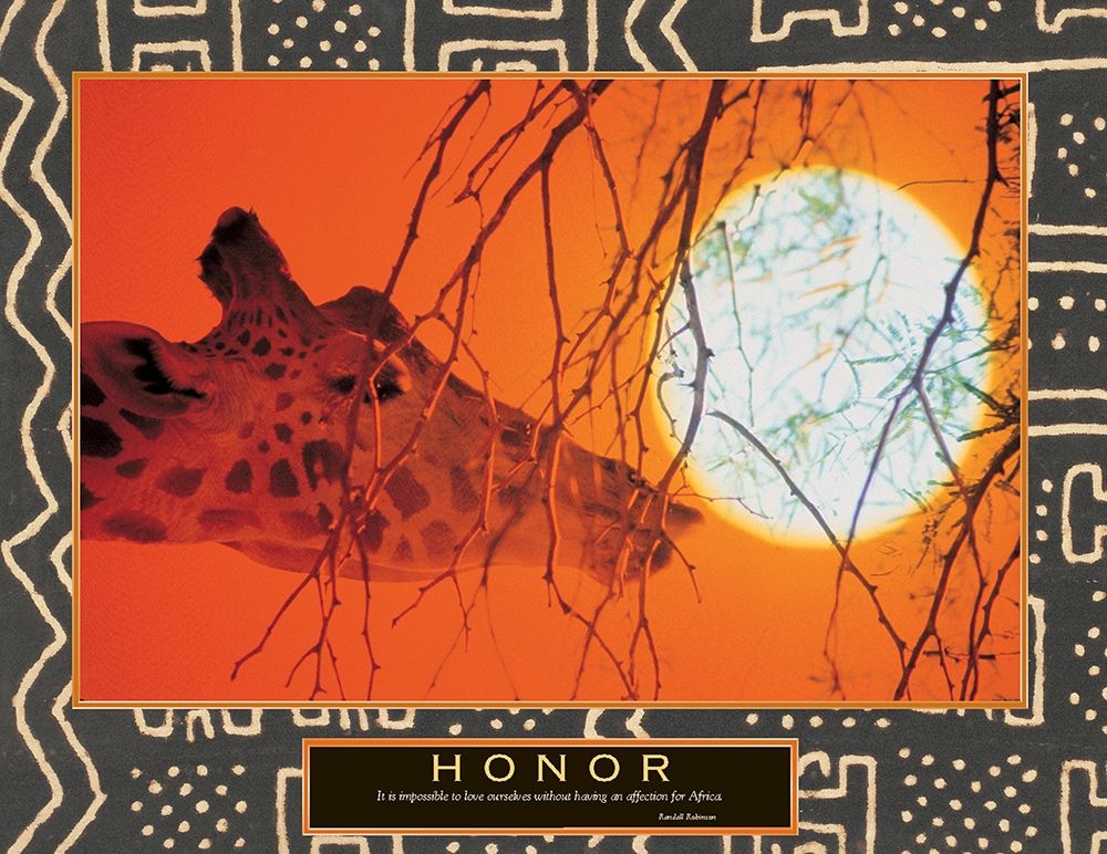 Honor - Giraffe and Sun art print by Unknown for $57.95 CAD