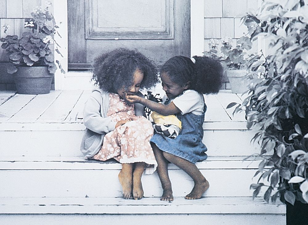 Two Girls on Porch art print by Unknown for $57.95 CAD