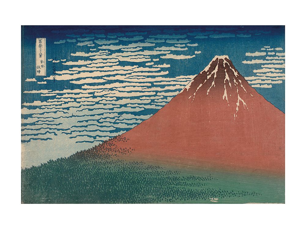 Fuji Rouge art print by Hokusai for $57.95 CAD