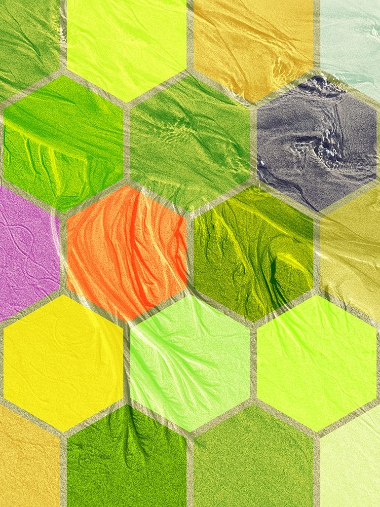 Hexagon Textures V art print by Grayscale for $57.95 CAD