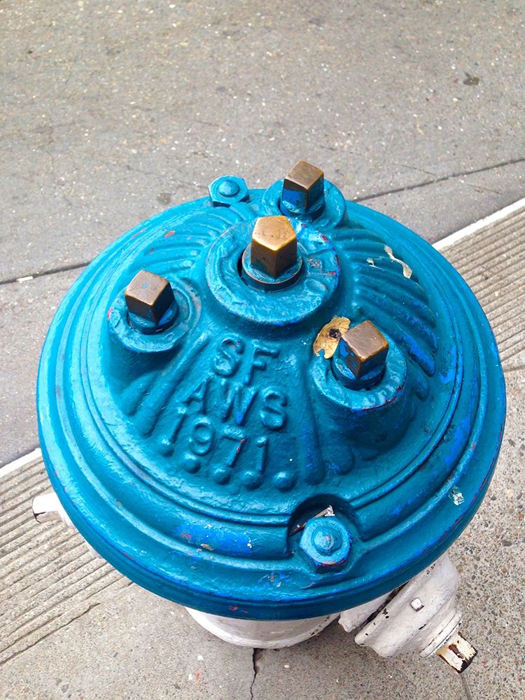 Blue Fire Hydrant II art print by Grayscale for $57.95 CAD