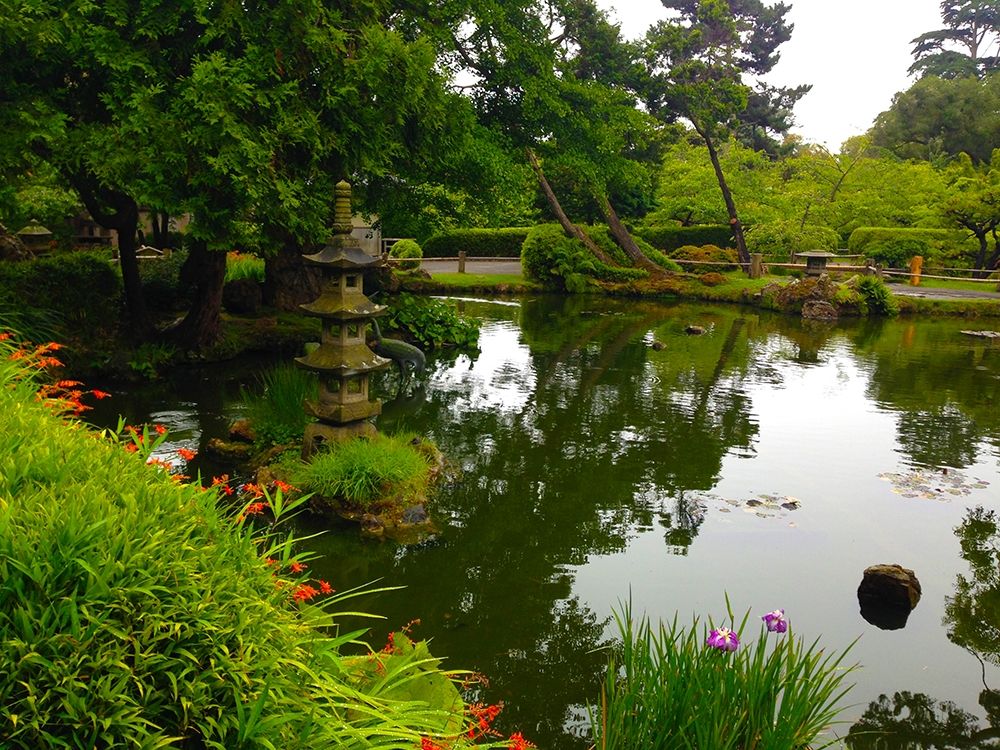Pagoda Garden I art print by Grayscale for $57.95 CAD