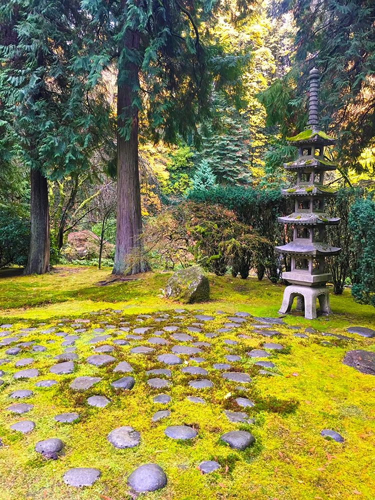 Pagoda Garden III art print by Grayscale for $57.95 CAD
