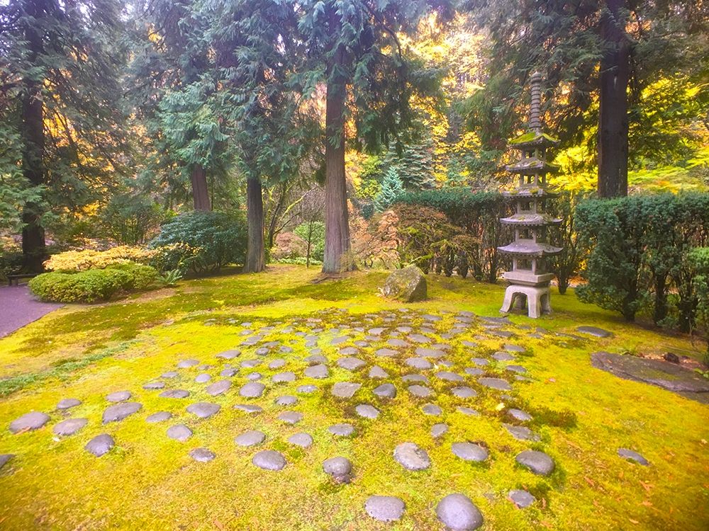 Pagoda Garden V art print by Grayscale for $57.95 CAD