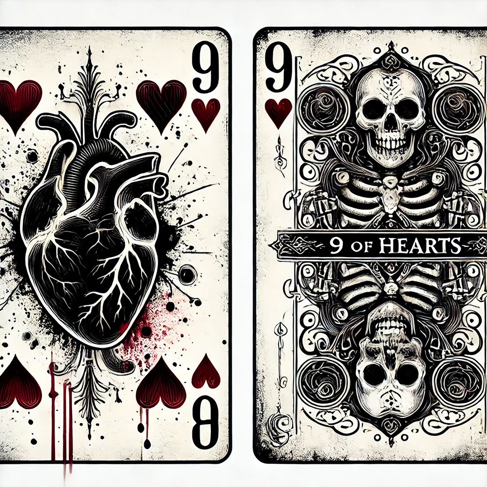9 Of Hearts art print by Grayscale for $57.95 CAD