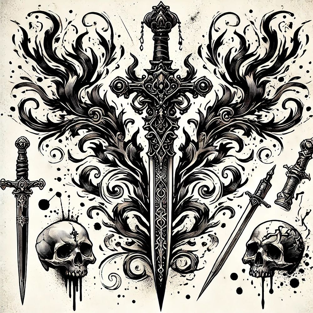 Sword Of Fire art print by Grayscale for $57.95 CAD