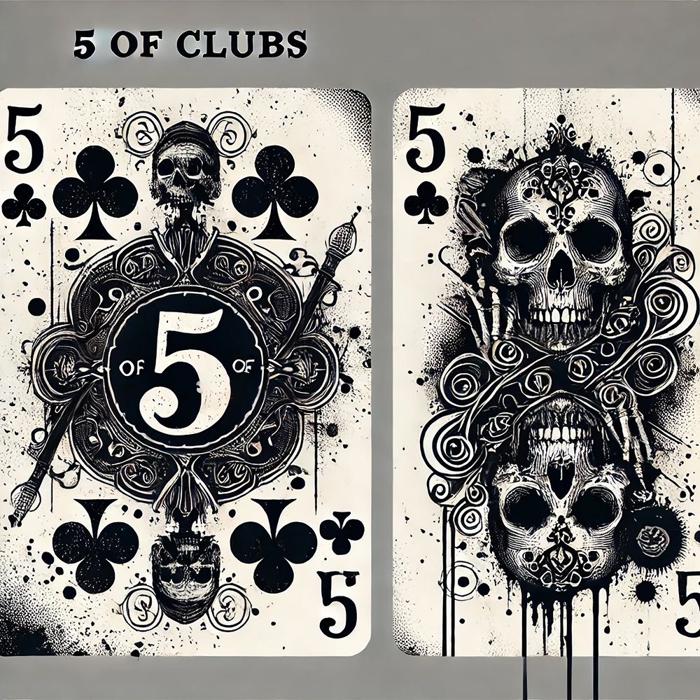 5 Of Clubs art print by Grayscale for $57.95 CAD