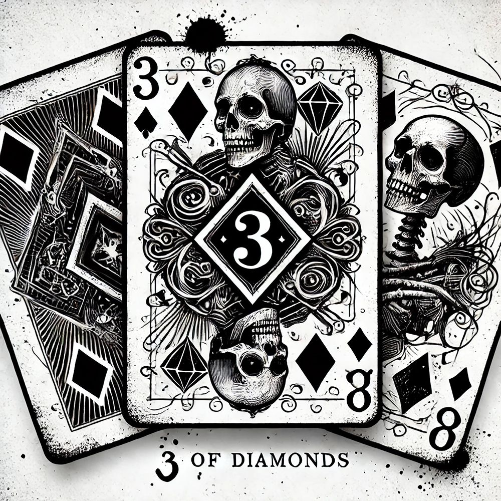 3 Of Diamonds art print by Grayscale for $57.95 CAD