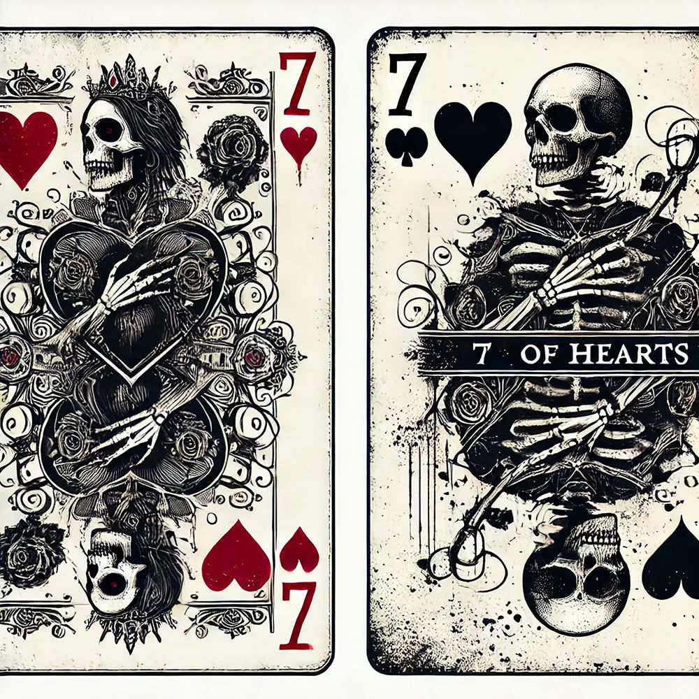 7 Of Hearts art print by Grayscale for $57.95 CAD