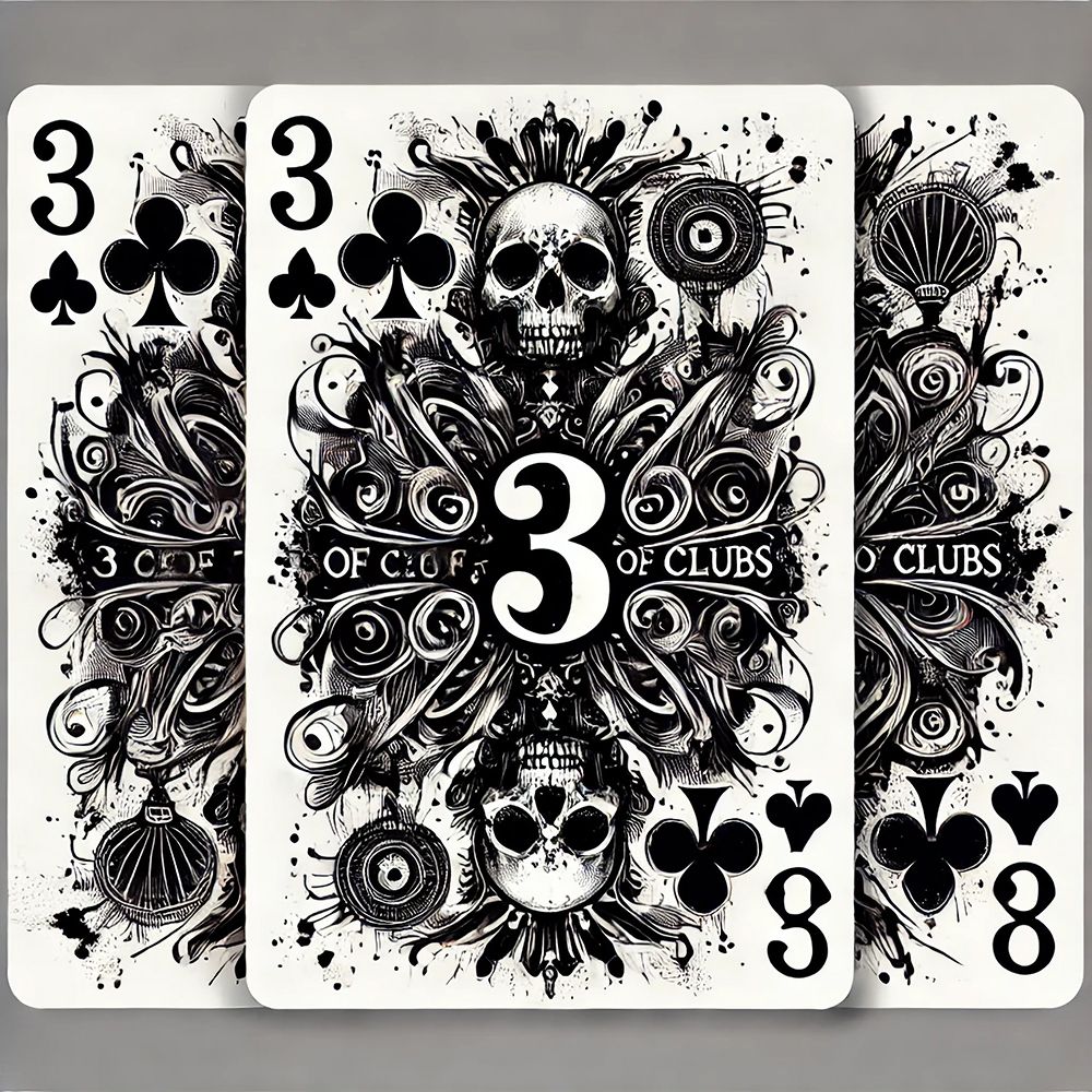 3 Of Clubs art print by Grayscale for $57.95 CAD