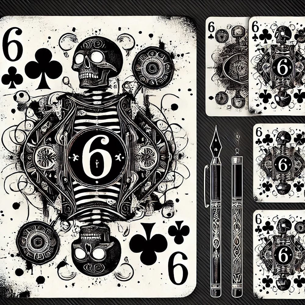 6 Of Clubs art print by Grayscale for $57.95 CAD