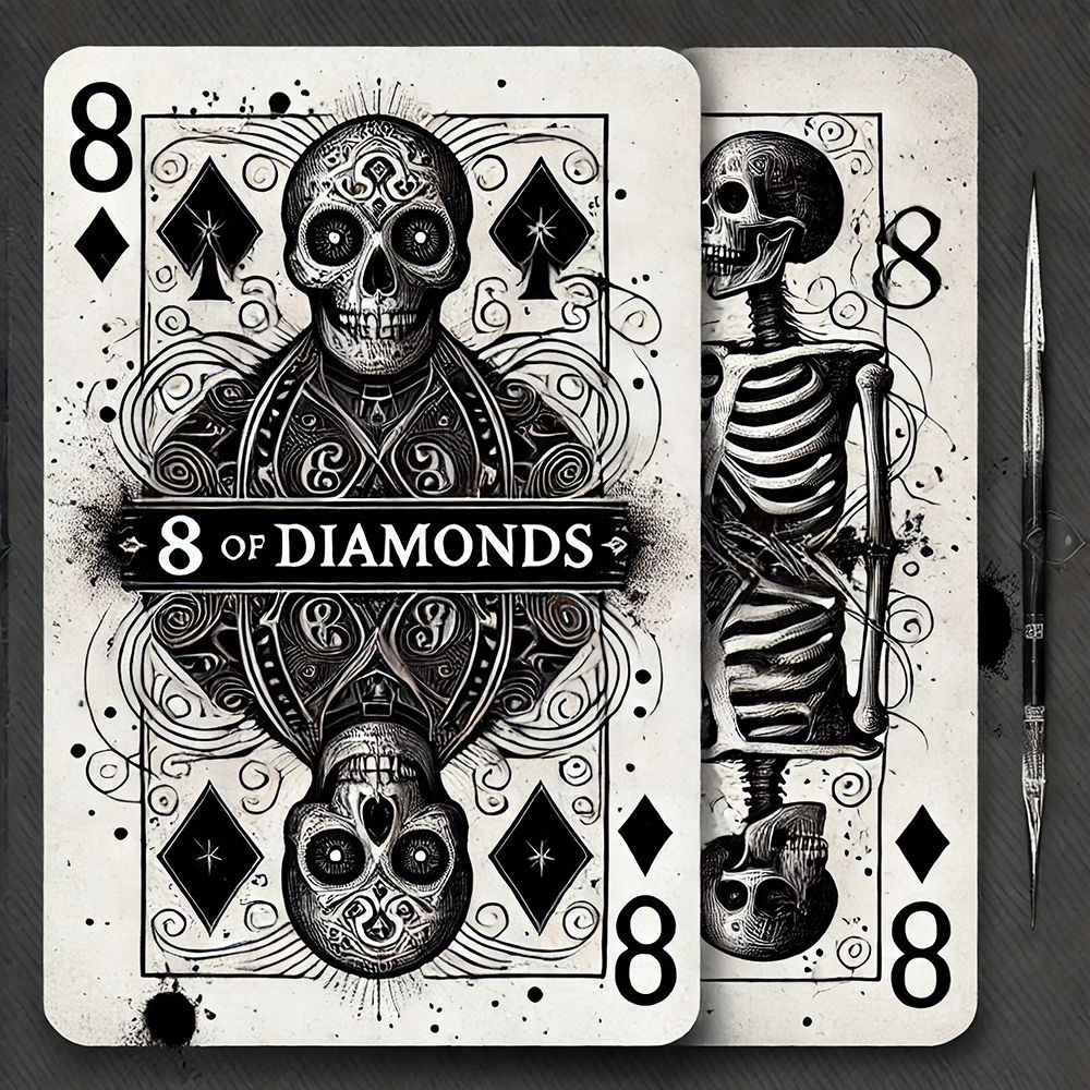8 Of Diamonds art print by Grayscale for $57.95 CAD