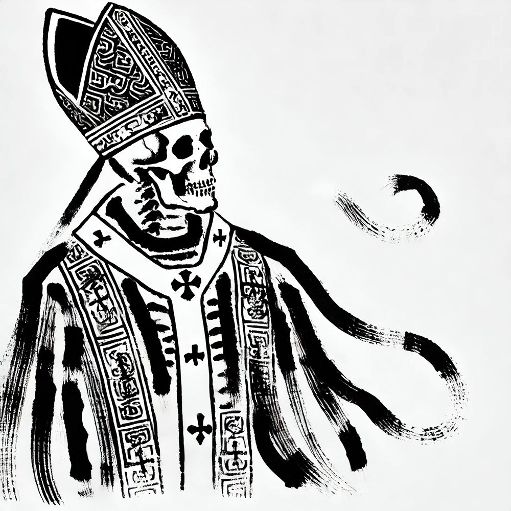 Skull Pope art print by Grayscale for $57.95 CAD
