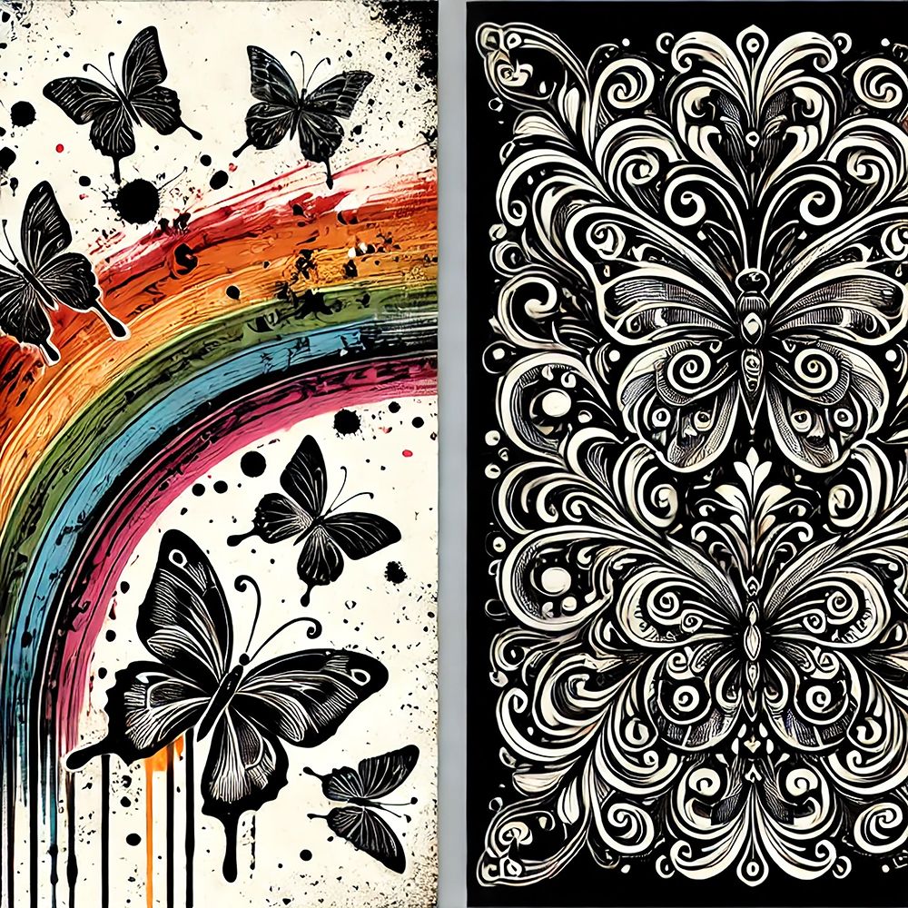 Butterflies And Rainbows art print by Grayscale for $57.95 CAD