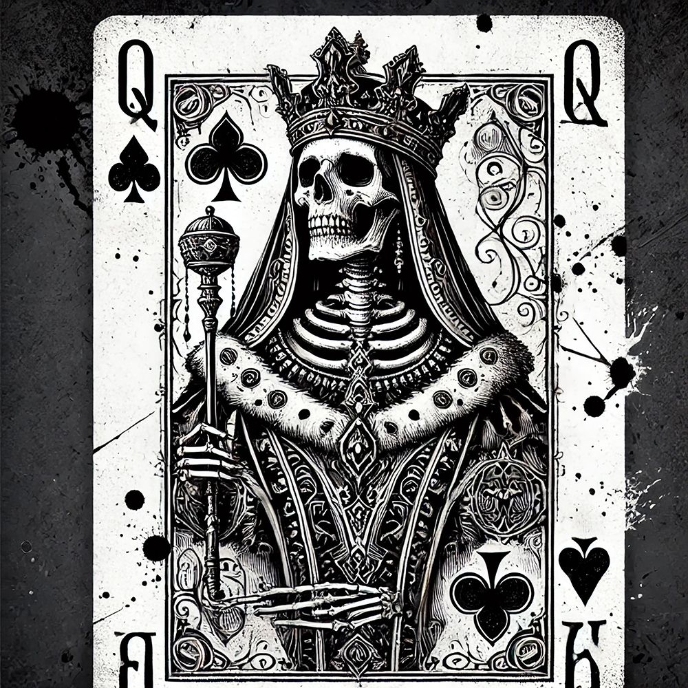 Queen Of Clubs art print by Grayscale for $57.95 CAD
