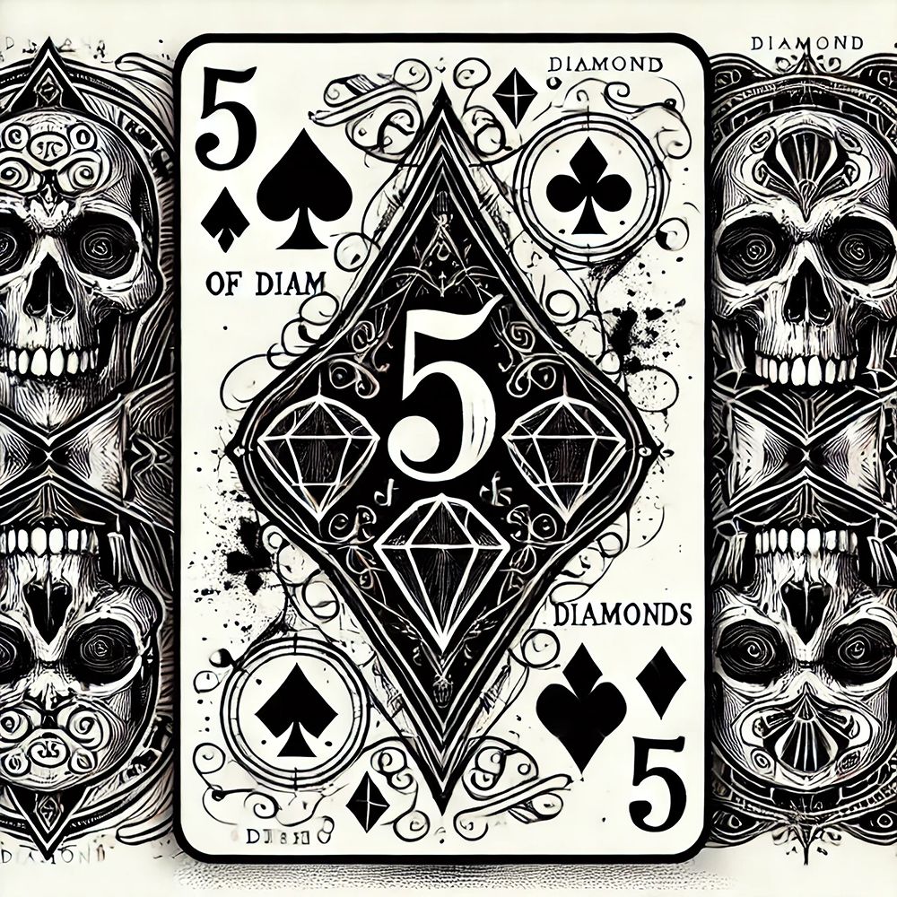5 Of Diamonds art print by Grayscale for $57.95 CAD