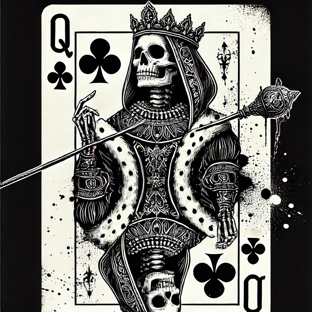 Queen Of Clubs art print by Grayscale for $57.95 CAD