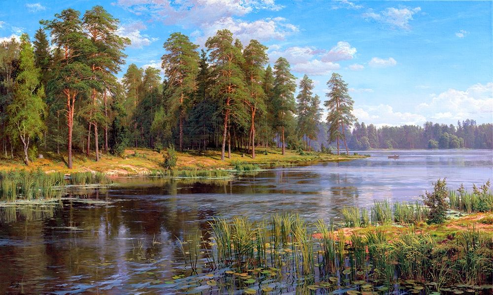 Forest lake art print by Sergej Basov for $57.95 CAD
