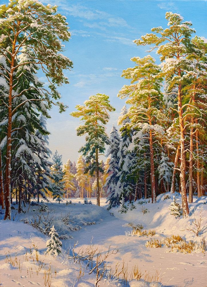 Winter noon art print by Sergej Basov for $57.95 CAD