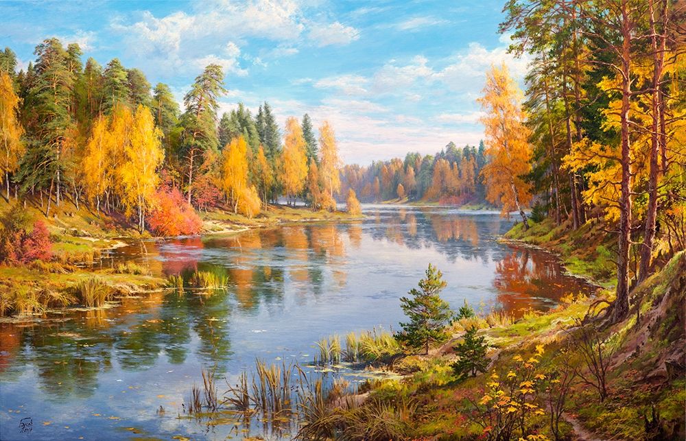 The gold of autumn art print by Sergej Basov for $57.95 CAD
