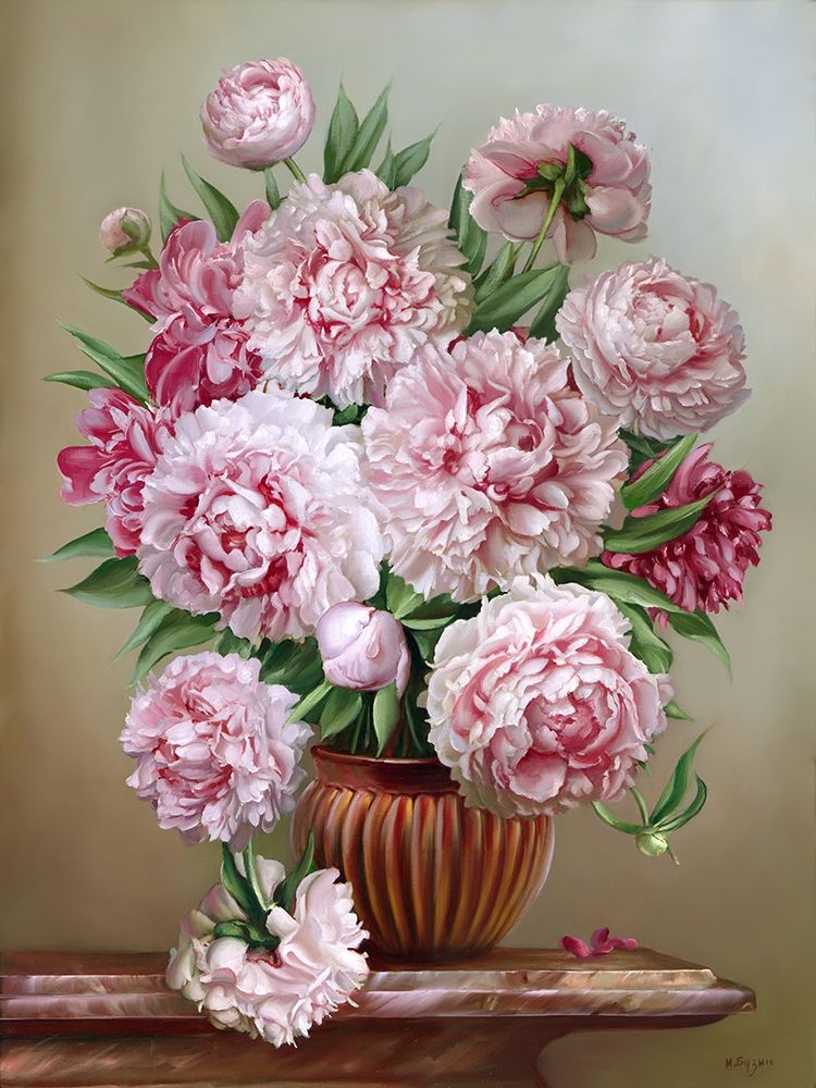 Bouquet on a marble table art print by Igor Buzin for $57.95 CAD