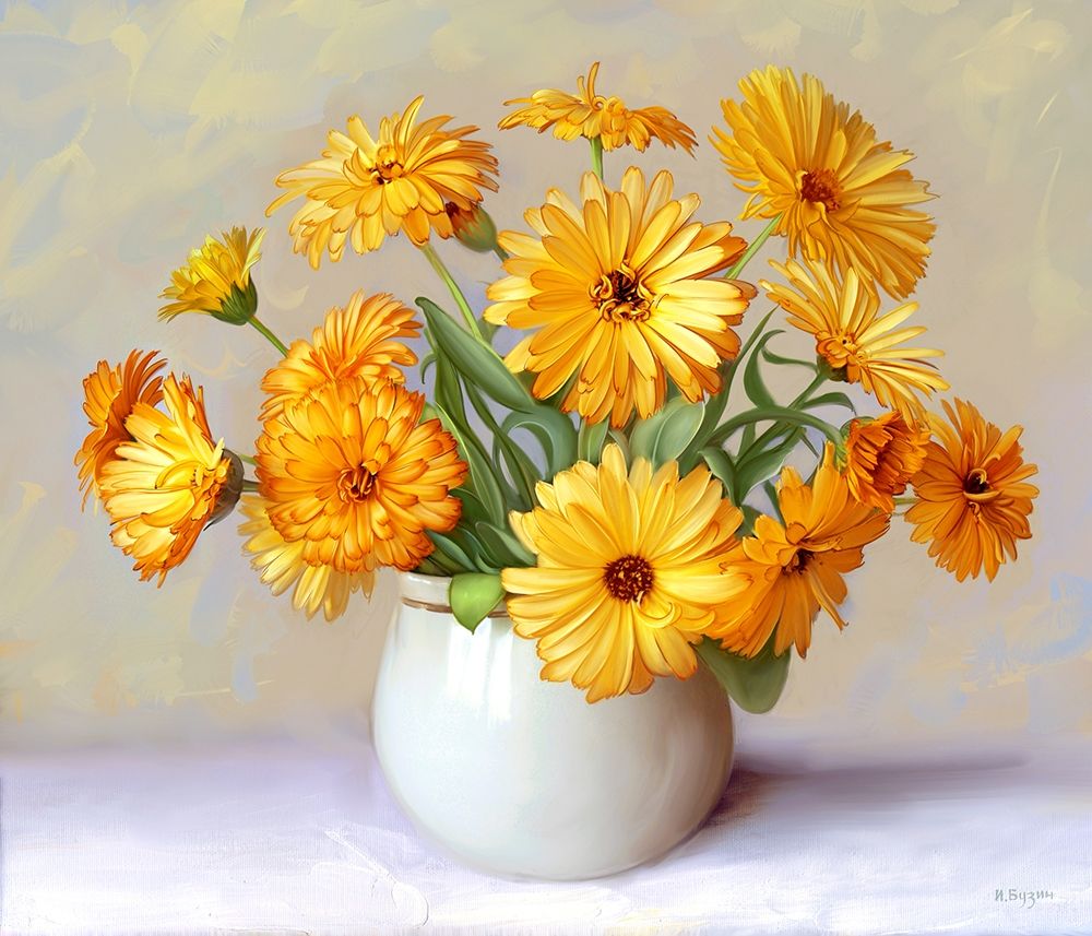 Calendula flowers art print by Igor Buzin for $57.95 CAD