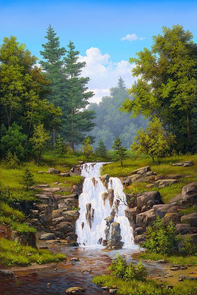 Waterfall art print by Vyacheslav Babichev for $57.95 CAD