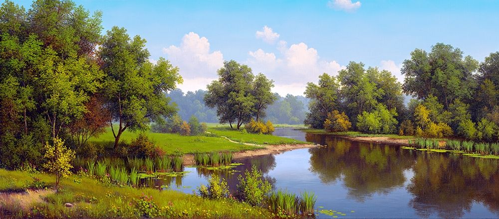 At the pond art print by Vyacheslav Babichev for $57.95 CAD