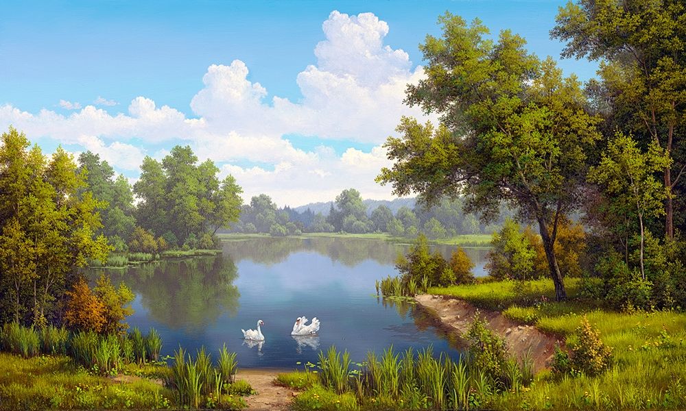 At the river art print by Vyacheslav Babichev for $57.95 CAD
