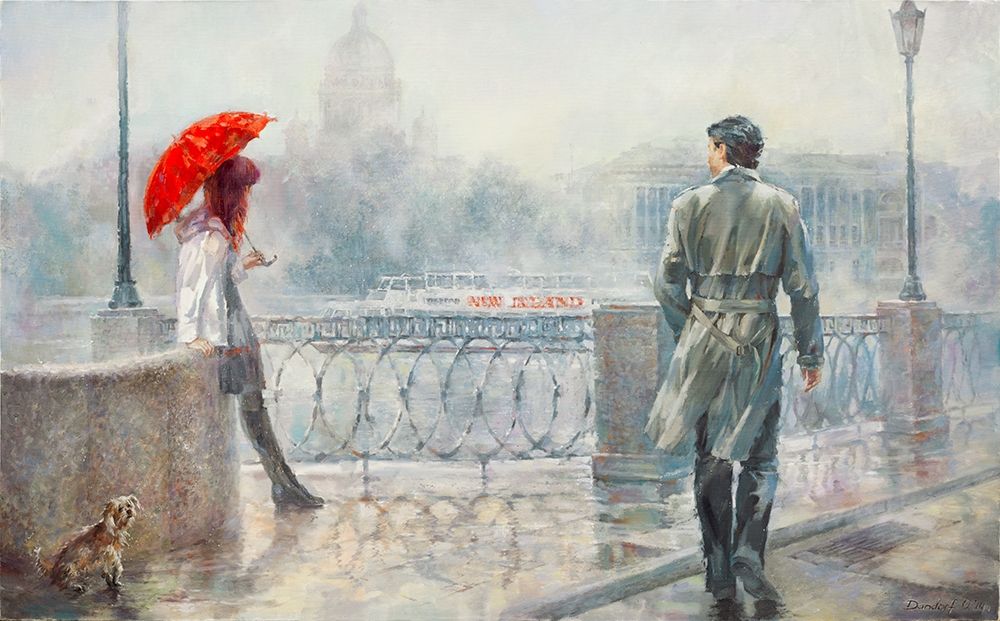 Red umbrella art print by Olga Dandorf for $57.95 CAD