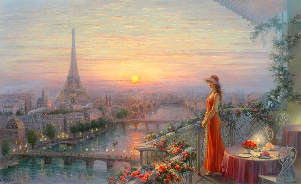 Evening Paris art print by Olga Dandorf for $57.95 CAD