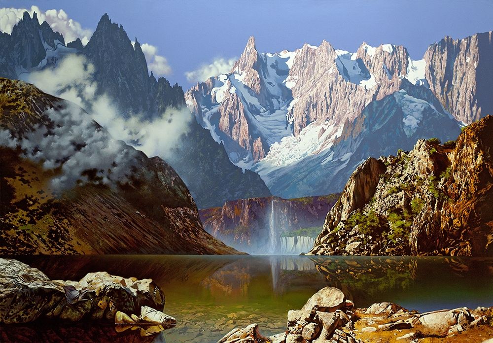 Mountain lake art print by Konstantin Golovin for $57.95 CAD
