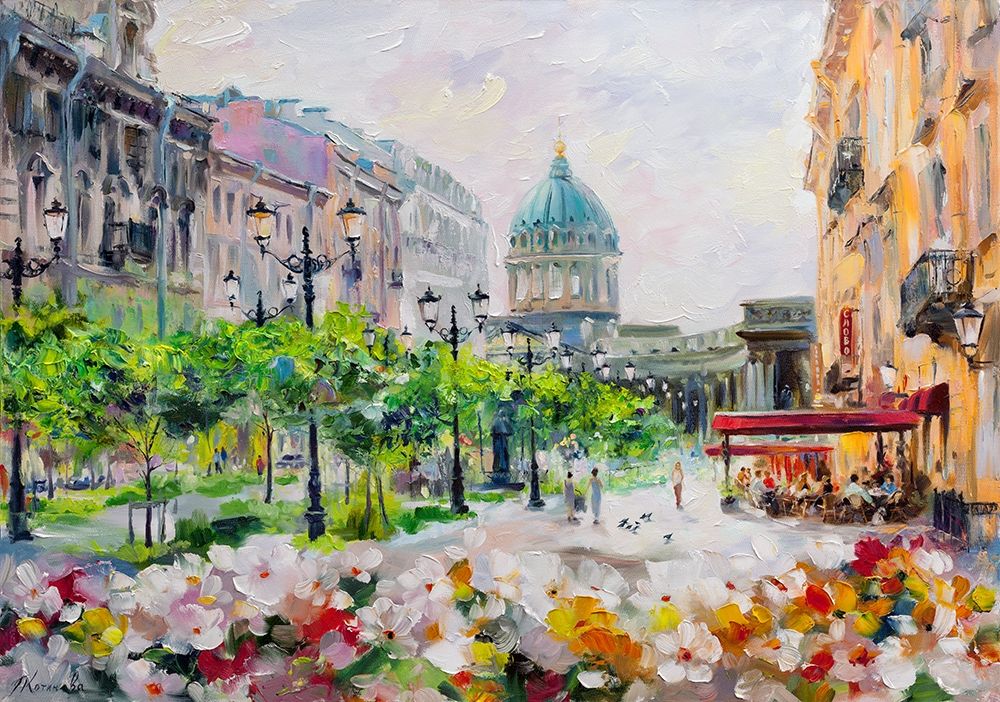 Small Konyushennaya. View of Kazan cathedral art print by Galina Kotinova for $57.95 CAD