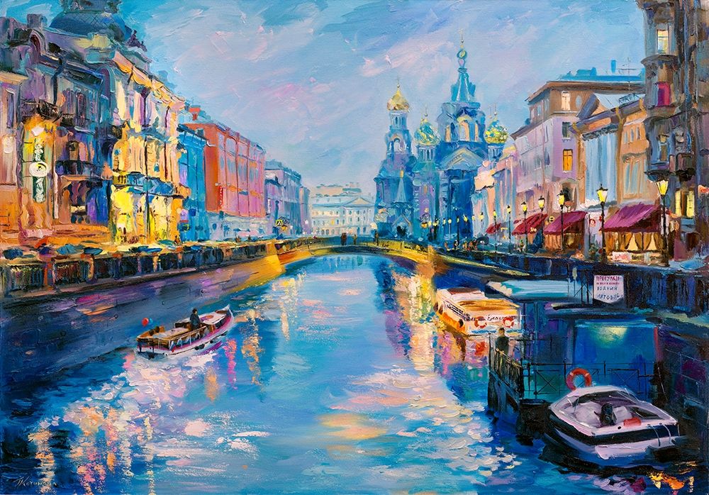 Kanal Griboyedova. Evening art print by Galina Kotinova for $57.95 CAD