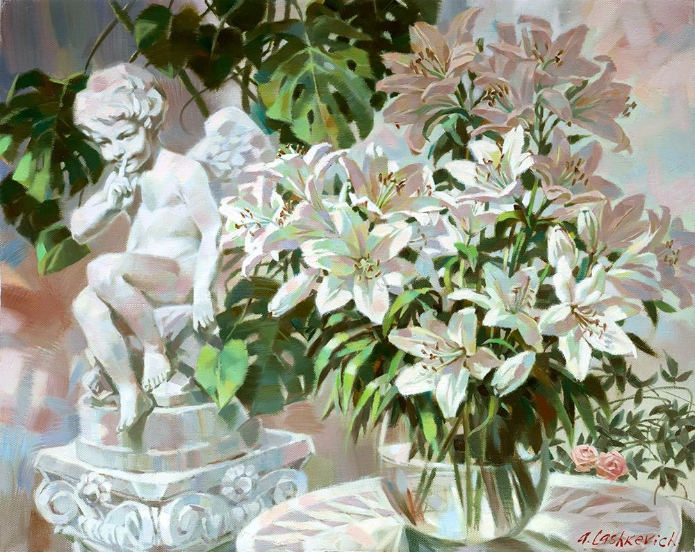 Cupid and lily art print by Alexey Lashkevich for $57.95 CAD