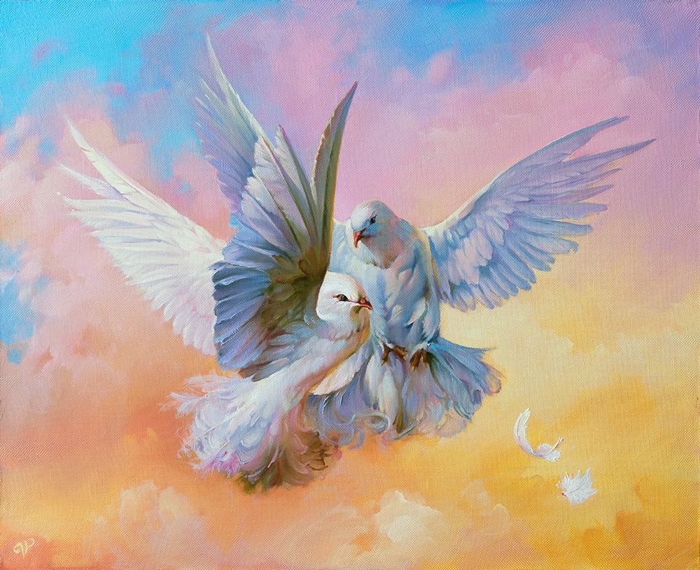 Doves art print by Roman Romanov for $57.95 CAD