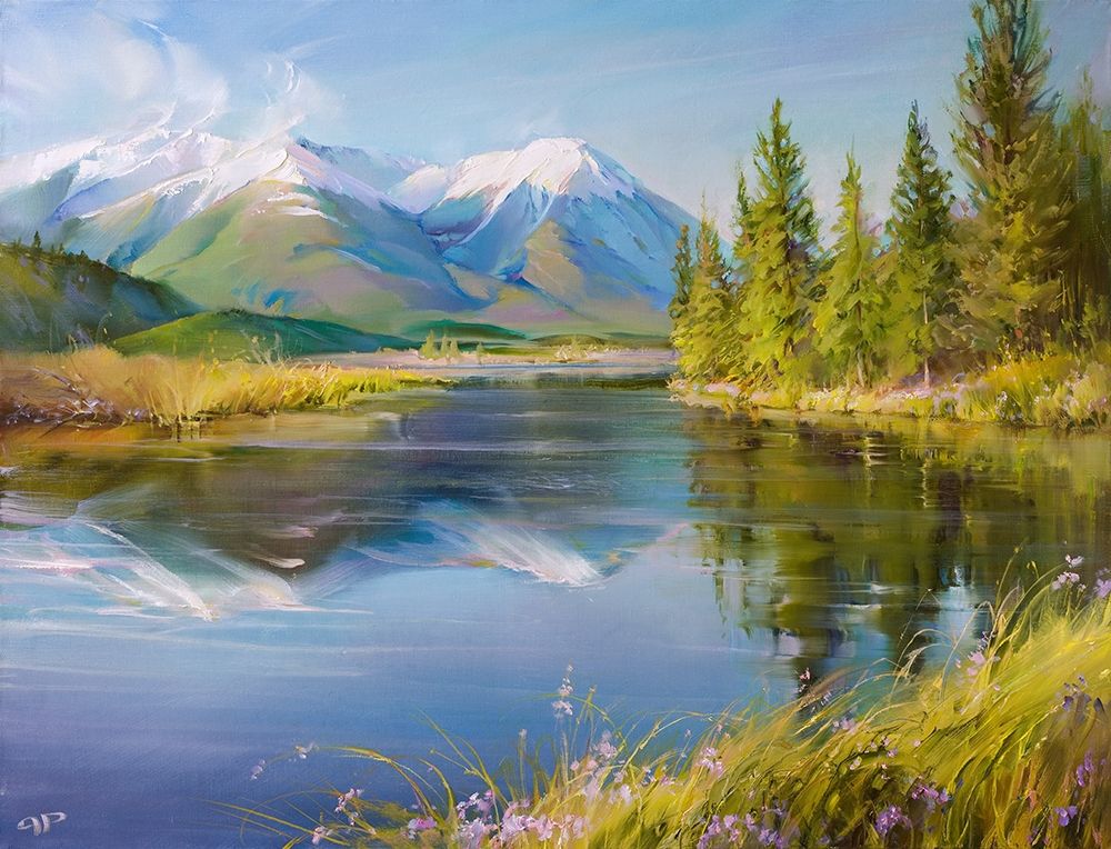 Mountain landscape art print by Roman Romanov for $57.95 CAD