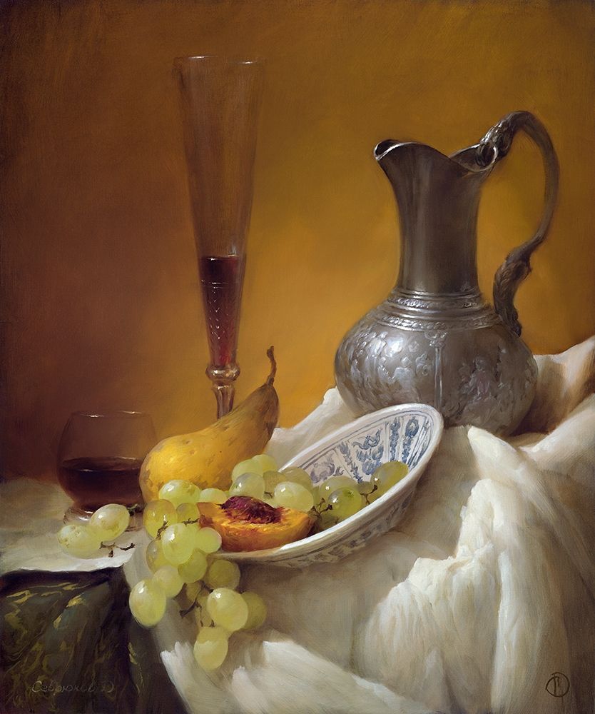 Still-life with a glass art print by Dmitry Sevryukov for $57.95 CAD