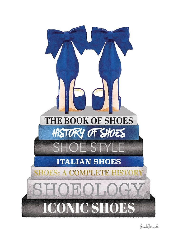 Navy Bookstack Show art print by Amanda Greenwood for $57.95 CAD
