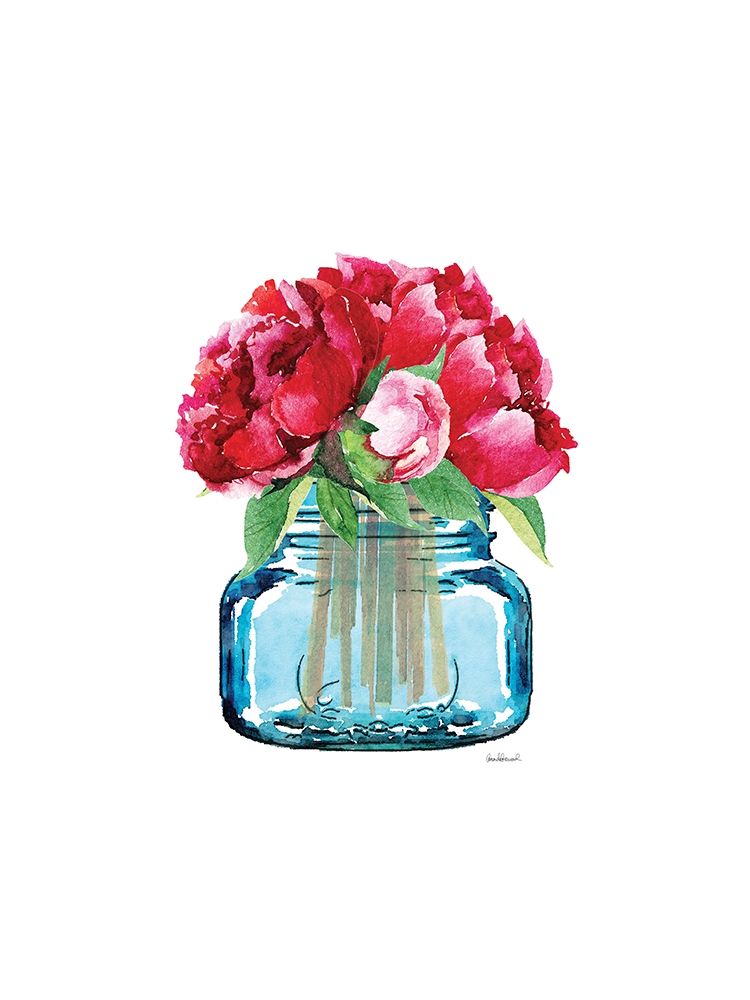 Short Blue Jar Peony art print by Amanda Greenwood for $57.95 CAD