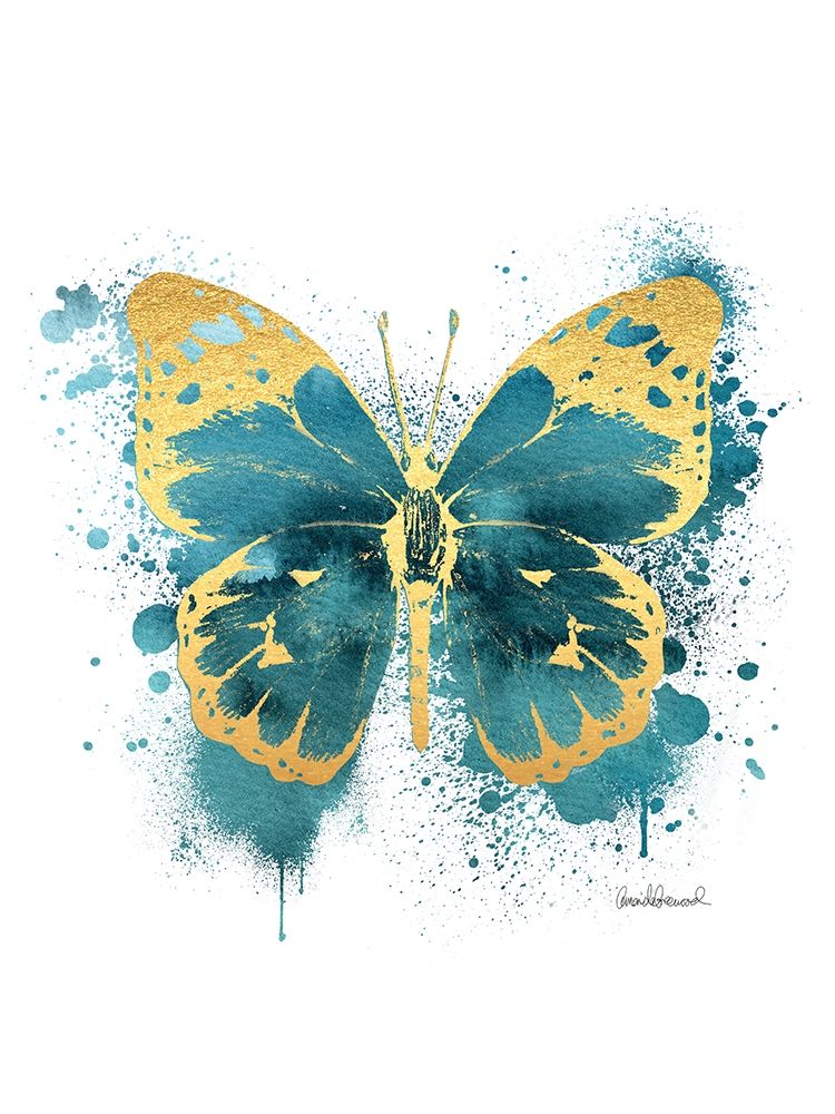 Butterfly Gold and Indigo art print by Amanda Greenwood for $57.95 CAD