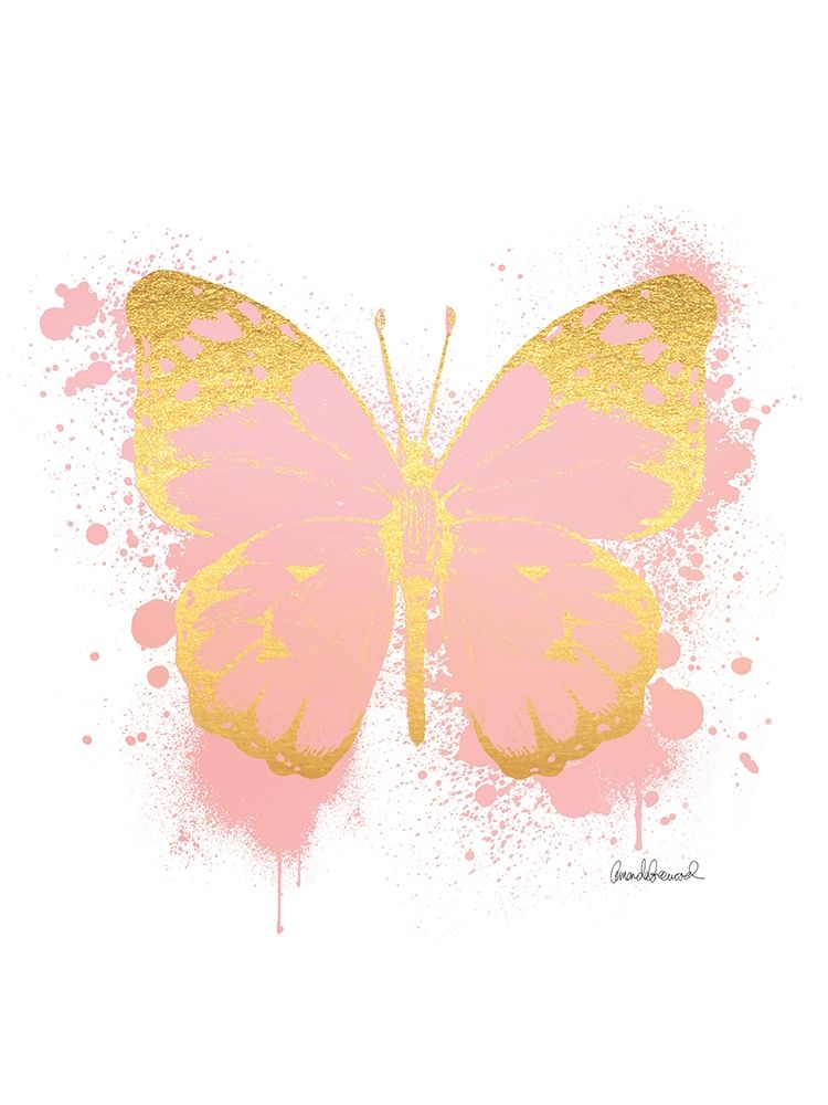 Butterfly Gold and Peach art print by Amanda Greenwood for $57.95 CAD