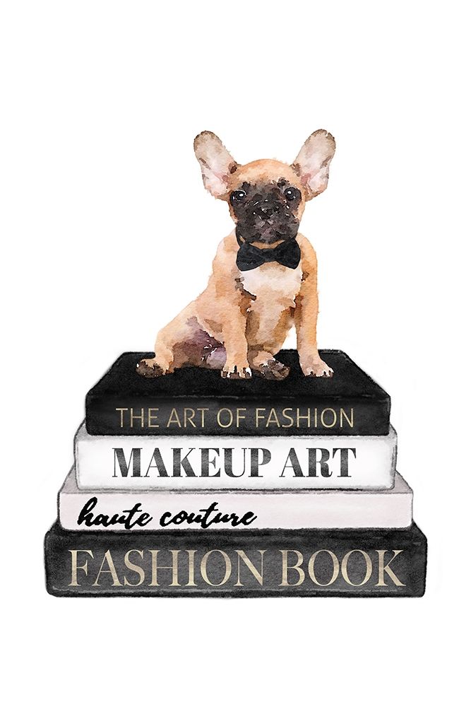 Bookstack Frenchie II art print by Amanda Greenwood for $57.95 CAD