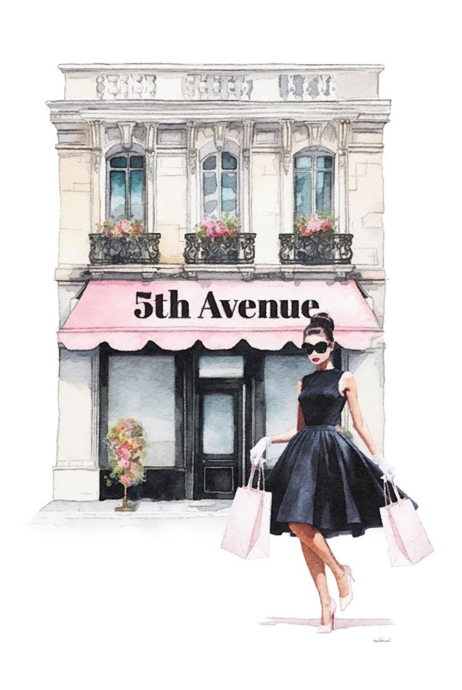 Shopping 5th Ave- Pink art print by Amanda Greenwood for $57.95 CAD