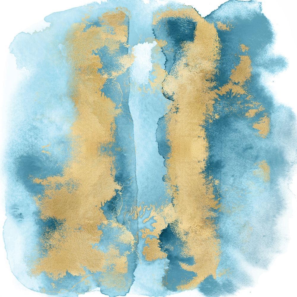 Aqua Mist with Gold I art print by Bella Riley for $57.95 CAD
