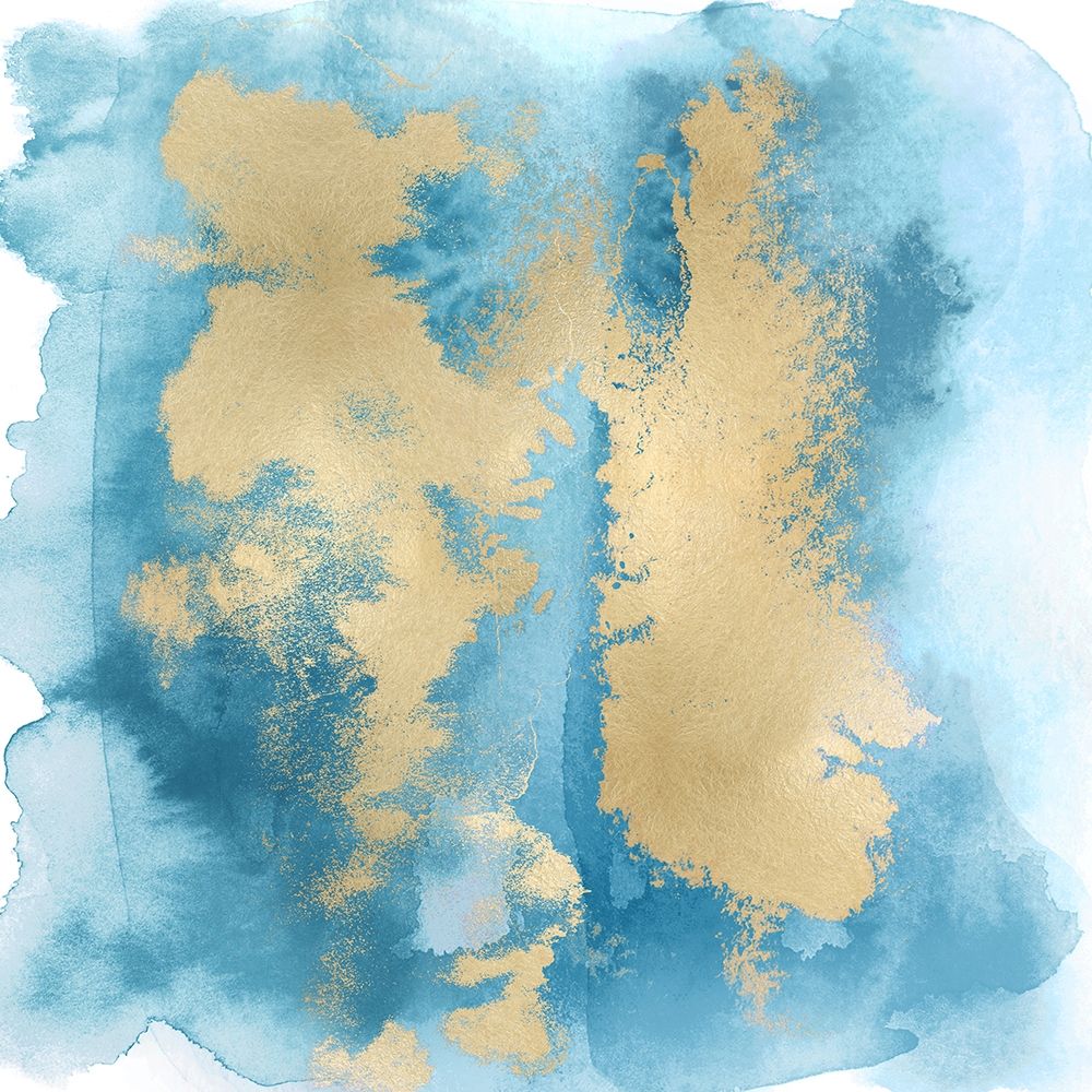 Aqua Mist with Gold II art print by Bella Riley for $57.95 CAD