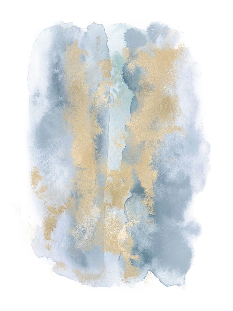 Soft Blue Mist With Gold I art print by Bella Riley for $57.95 CAD
