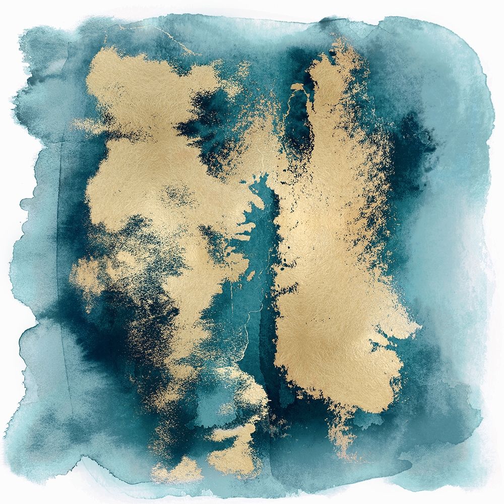 Teal Mist with Gold II art print by Bella Riley for $57.95 CAD