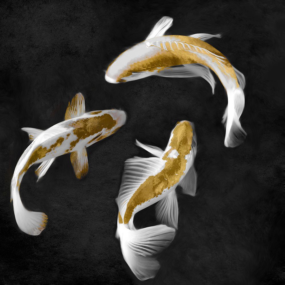 Koi Gold on Black II art print by Madeline Blake for $57.95 CAD